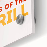 Large abstract wall art in muted earth tones on acrylic glass, ideal for dining room art in a mid-century modernist style.