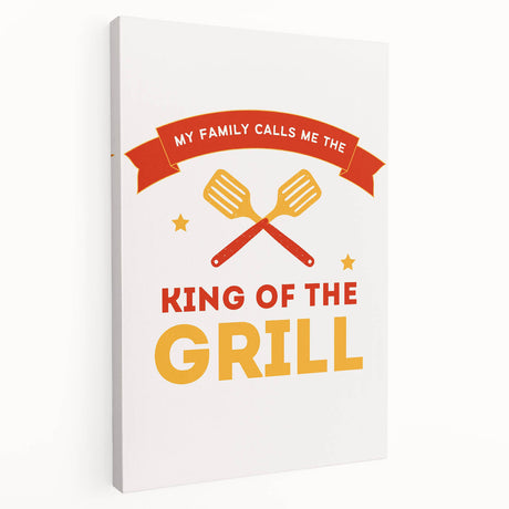 Large canvas print featuring a colorful array of illustrated dishes, ideal for kitchen wall art.