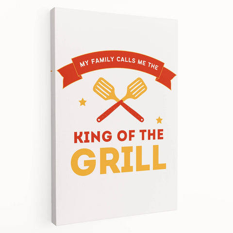 Large canvas print featuring a colorful array of illustrated dishes, ideal for kitchen wall art.