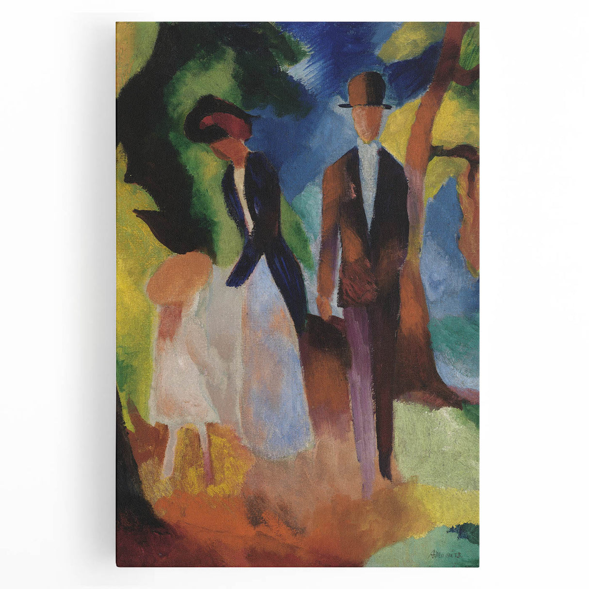 Expressionist Nature Scene – Vibrant Abstract People Canvas Wall Art