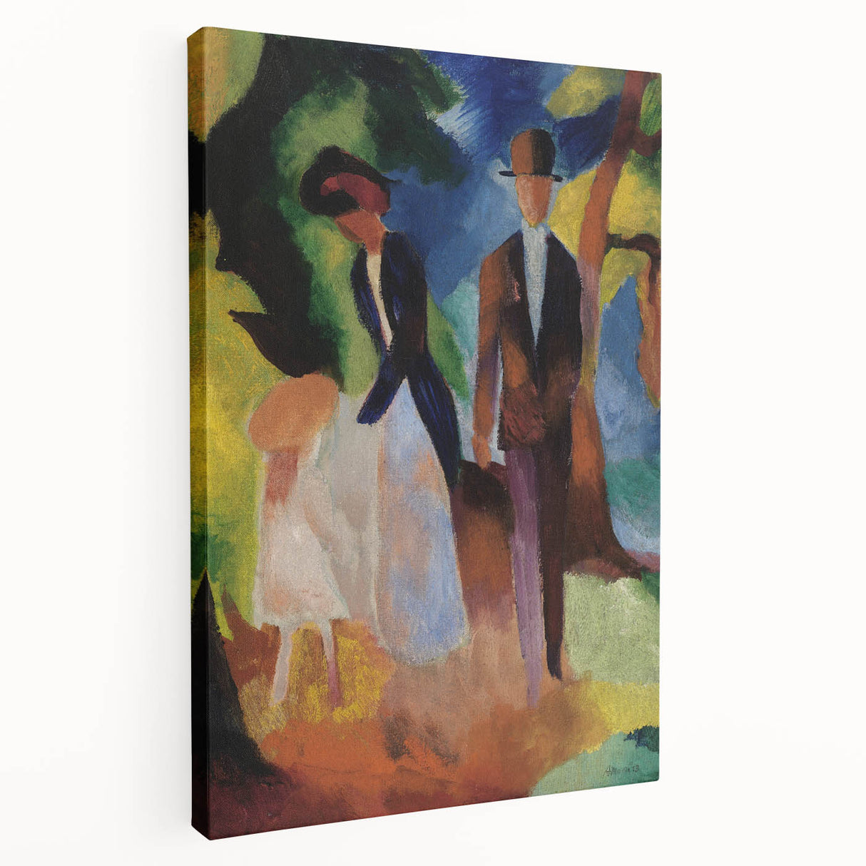 Expressionist Nature Scene – Vibrant Abstract People Canvas Wall Art
