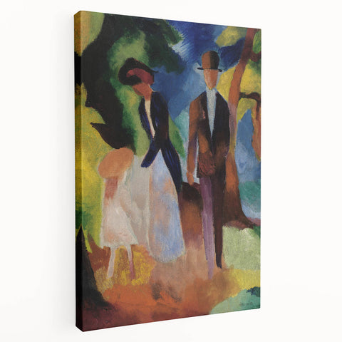 Expressionist Nature Scene – Vibrant Abstract People Canvas Wall Art