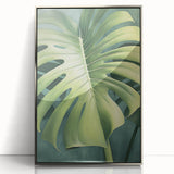 Framed wall art featuring a vibrant floral and botanical design with silver acrylic accents, elegantly presented in a sleek frame, perfect for home decor.