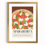 Extra large abstract art print of textured food dishes in muted earth tones, framed in gold, ideal for living room decor.