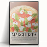 Large abstract wall art featuring assorted food dishes in a mid-century modernist style.