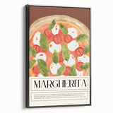 Black and white vintage poster art on framed canvas depicting various food dishes, suitable for bedroom wall decor.