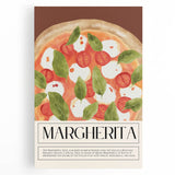 Black and white wall art on stretched canvas featuring an array of various food dishes, ideal for kitchen art.