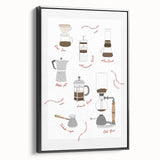 Black and white vintage poster art of a landscape on framed canvas, ideal for bedroom wall decor.