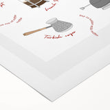 Art deco poster of cocktails in pastel shades on rolled canvas, suitable for dining room or bathroom wall art.