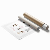 Extra large rolled print featuring a floral art design in soft pastel shades.