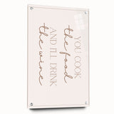 Large abstract wall art on acrylic glass depicting vibrant, colorful food imagery, ideal for dining room decor.