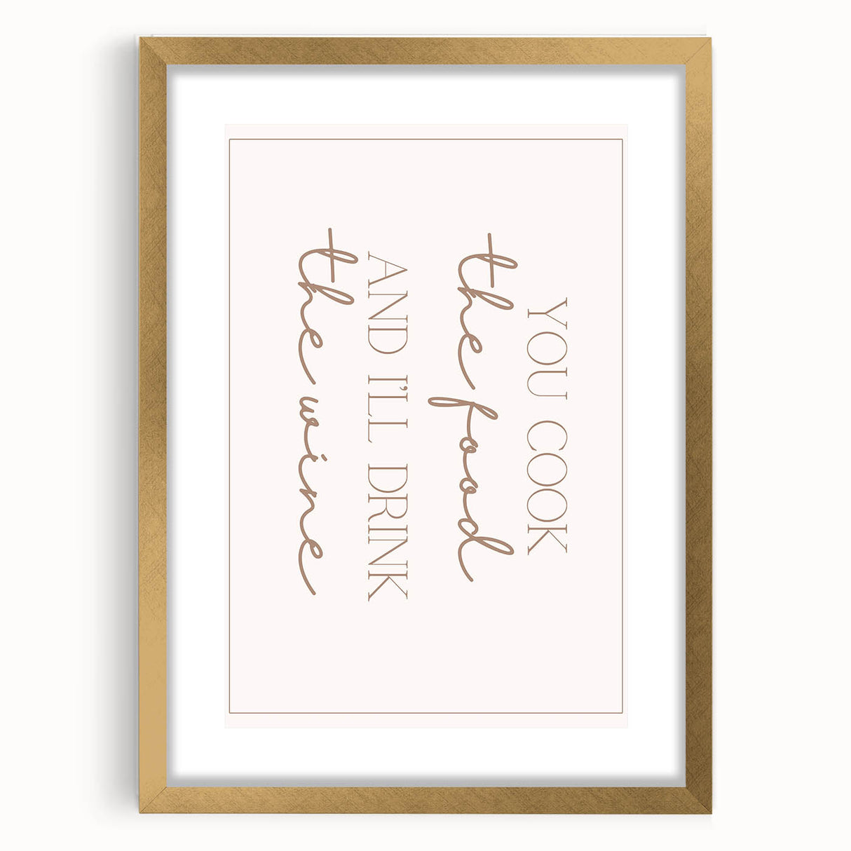 Extra large abstract art print featuring textured swirls in earth tones, framed with a gold mat, ideal for living room decor.