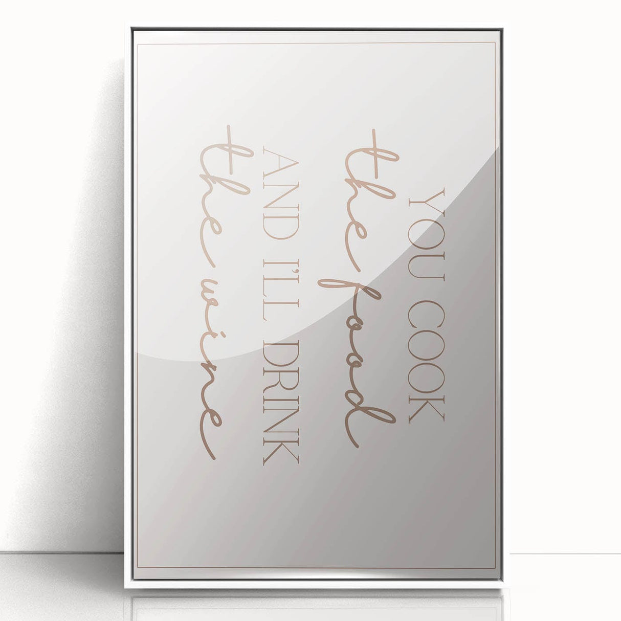 Acrylic print of modern art wall decor featuring a food-inspired art deco poster in pastel shades.