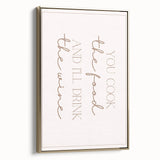 Framed canvas depicting a vintage poster-style landscape with muted gold and black tones, ideal for bedroom wall decor.