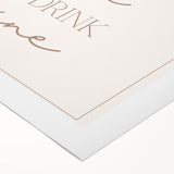 Art deco poster featuring stylized culinary motifs in bold black and gold, printed on rolled canvas.