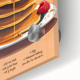 Close-up of large abstract wall art featuring assorted pastries in vibrant colors on acrylic glass.