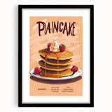 Extra large framed wall art of colorful abstract pastries on a textured canvas, ideal for living room decor.