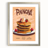 Textured art of abstract pastries in muted brown and cream tones, framed with a silver mat.