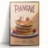 Large art print of assorted pastries in gold-framed acrylic, featuring mid-century modernist style.