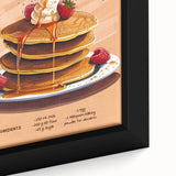 Close-up of black wall art featuring colorful pastries on a textured, framed canvas, ideal for living room decor.