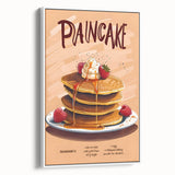 Vintage poster art of colorful pastries on a framed canvas, ideal for extra large living room wall decor.