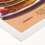 Art deco poster featuring an array of pastries in soft pastel colors on a rolled canvas, suitable for dining room decor.