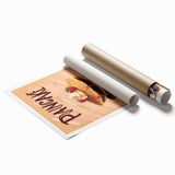 Extra large rolled print featuring assorted pastries in soft pastel hues.