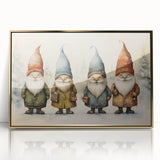 Festive Gnome Quartet – Playful Christmas Art Prints