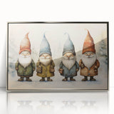 Festive Gnome Quartet – Playful Christmas Art Prints