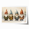 Festive Gnome Quartet – Playful Christmas Art Prints
