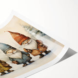 Festive Gnome Quartet – Playful Christmas Art Prints