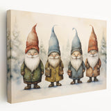 Festive Gnome Quartet – Playful Christmas Art Prints