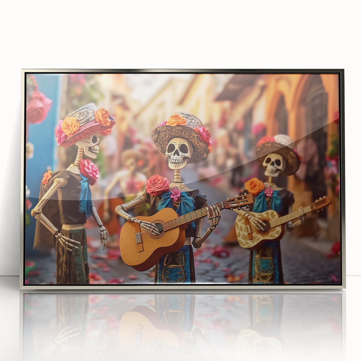 Mariachi Skeletons Celebration – Día de los Muertos Wall Art