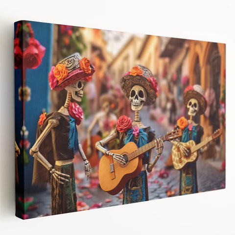 Mariachi Skeletons Celebration – Día de los Muertos Wall Art