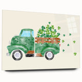 St. Patrick’s Day Vintage Truck - Irish Shamrock Wall Art