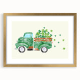 St. Patrick’s Day Vintage Truck - Irish Shamrock Wall Art
