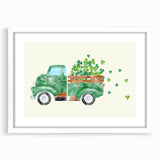 St. Patrick’s Day Vintage Truck - Irish Shamrock Wall Art