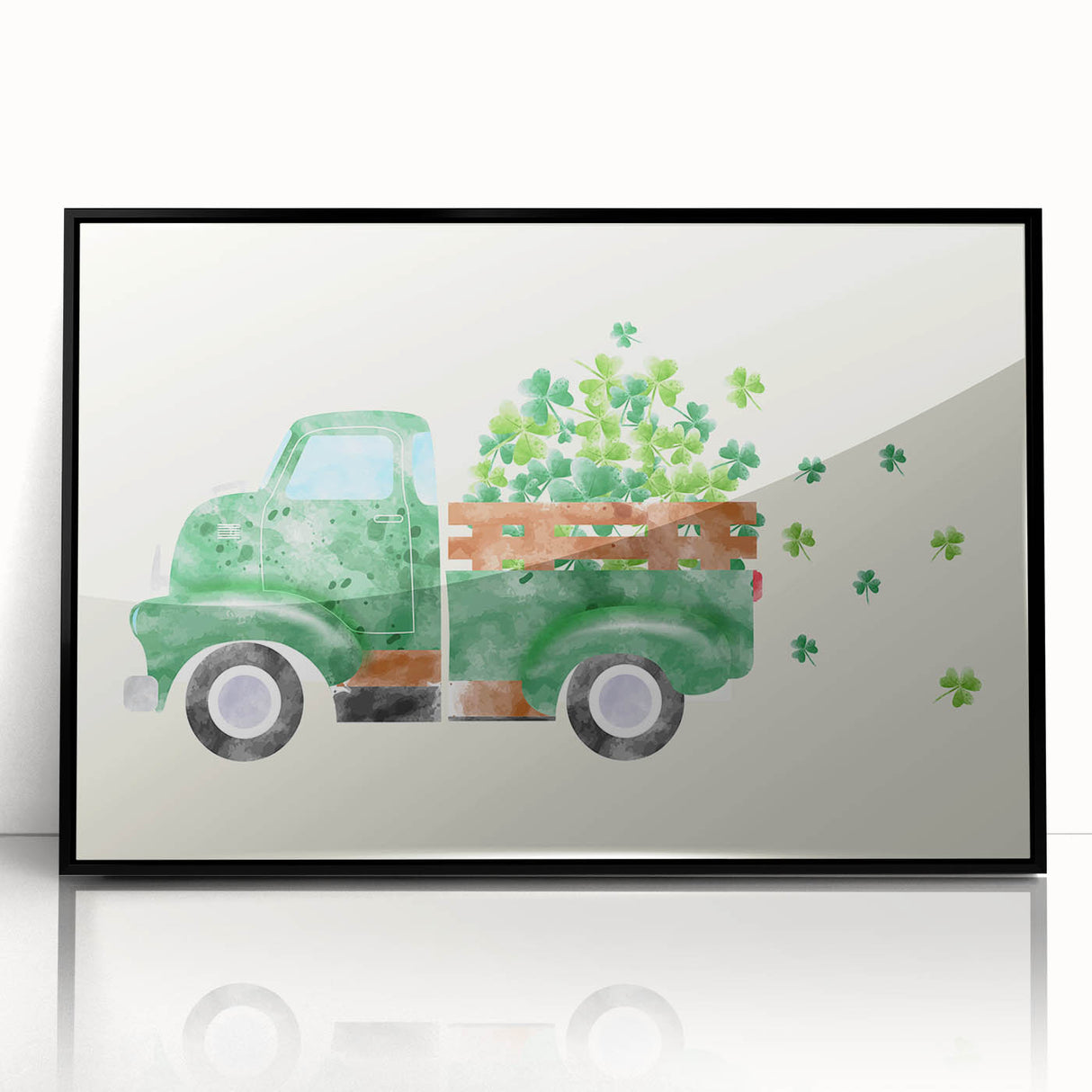 St. Patrick’s Day Vintage Truck - Irish Shamrock Wall Art