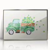 St. Patrick’s Day Vintage Truck - Irish Shamrock Wall Art