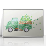St. Patrick’s Day Vintage Truck - Irish Shamrock Wall Art