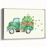 St. Patrick’s Day Vintage Truck - Irish Shamrock Wall Art