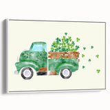 St. Patrick’s Day Vintage Truck - Irish Shamrock Wall Art