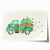 St. Patrick’s Day Vintage Truck - Irish Shamrock Wall Art