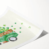 St. Patrick’s Day Vintage Truck - Irish Shamrock Wall Art