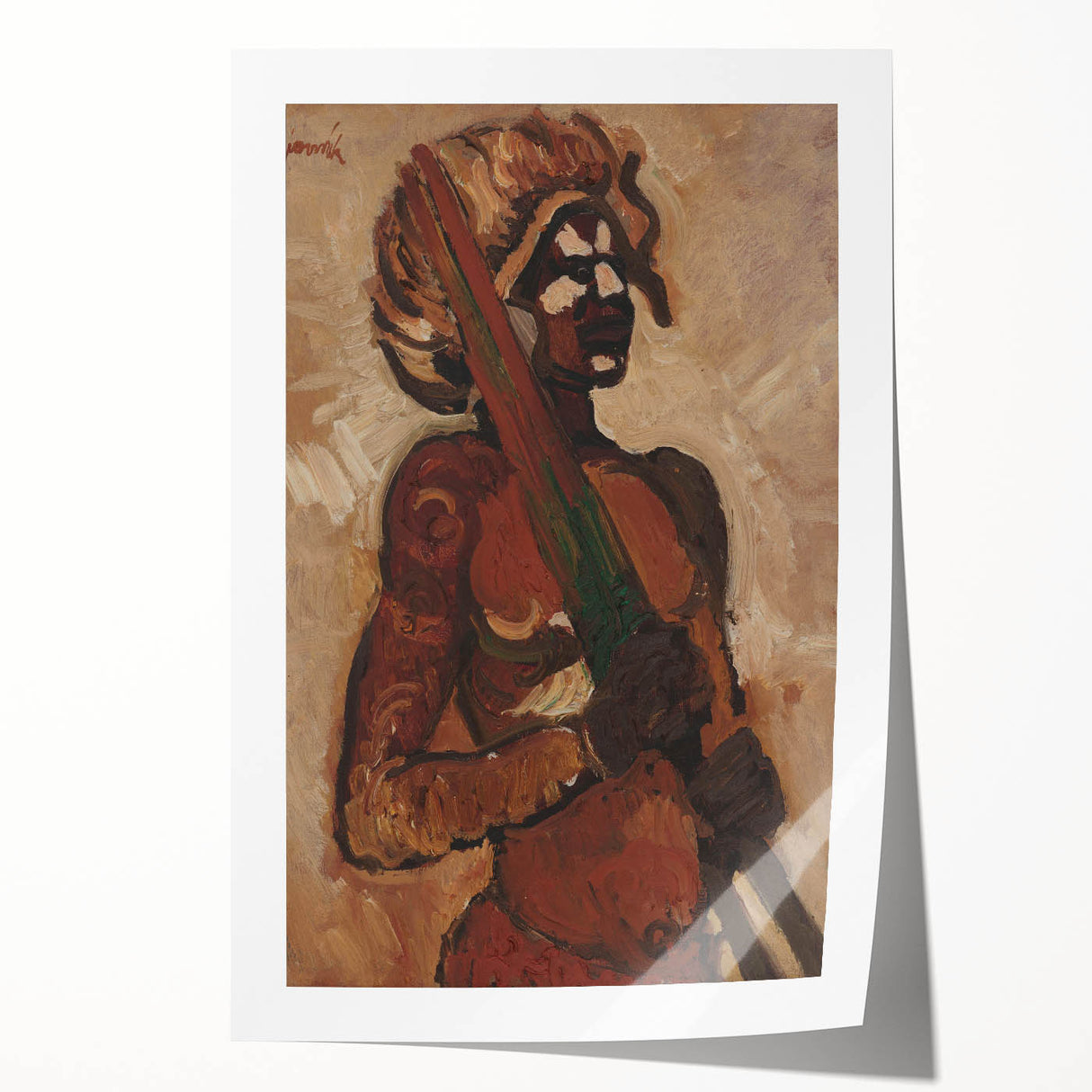 Expressive Warrior Portrait - Bold Modern Art Print by Cyprián Majerník