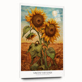 Acrylic print of a large abstract Van Gogh impressionist painting in vibrant blues and yellows.