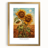 Extra large framed abstract art print with textured brush strokes in vibrant blues and yellows, ideal for living room decor.