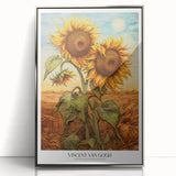 Acrylic print of Van Gogh-inspired mid-century modernist art in vibrant blues and yellows, ideal for nursery wall art.