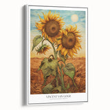 Vintage poster art of Van Gogh's impressionist painting on framed canvas, featuring vibrant, colorful art.