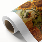 Impressionist-style painting of a vibrant garden scene on rolled canvas, ideal for nursery wall art.